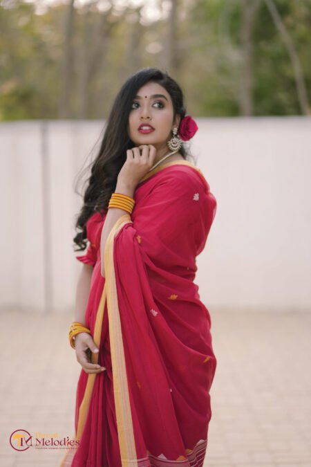 COTTON JAMDANI - RED COTTON JAMDANI