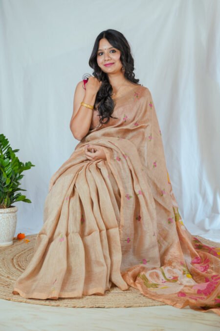 PURE SILK LINEN - BEIGE