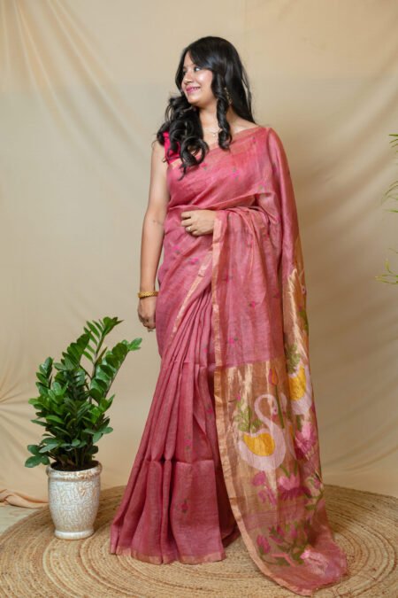 PURE SILK LINEN -MAUVEWOOD