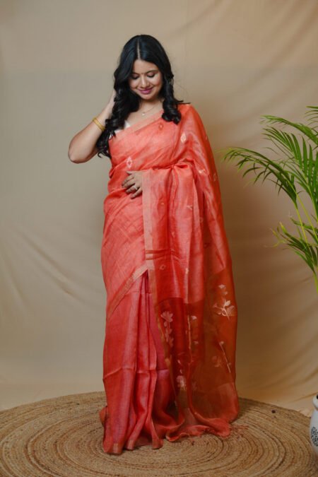 PURE SILK LINEN - ORANGE